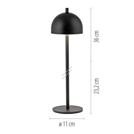 Schöner Wohnen 19244-18 - LED Stmívatelná dotyková nabíjecí venkovní stolní lampa BELLIS LED/2,5W/5V 2600 mAh IP54 černá