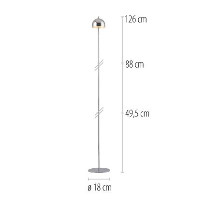 Schöner Wohnen 19245-17 - LED Stmívatelná dotyková nabíjecí venkovní stojací lampa BELLIS LED/2,5W/5V 2600 mAh IP54 lesklý chrom