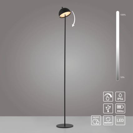 Schöner Wohnen 19245-18 - LED Stmívatelná dotyková nabíjecí venkovní stojací lampa BELLIS LED/2,5W/5V 2600 mAh IP54 černá