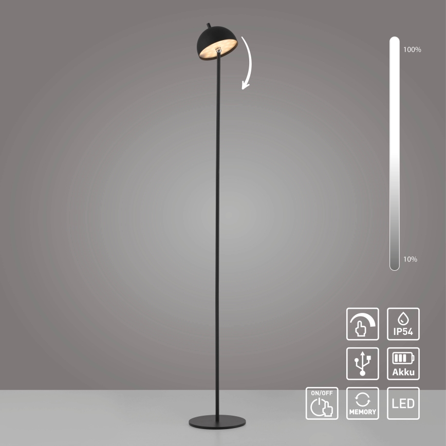 Schöner Wohnen 19245-18 - LED Stmívatelná dotyková nabíjecí venkovní stojací lampa BELLIS LED/2,5W/5V 2600 mAh IP54 černá