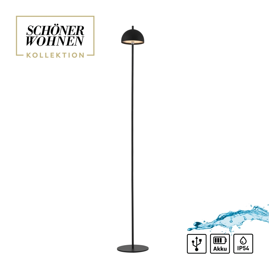 Schöner Wohnen 19245-18 - LED Stmívatelná dotyková nabíjecí venkovní stojací lampa BELLIS LED/2,5W/5V 2600 mAh IP54 černá