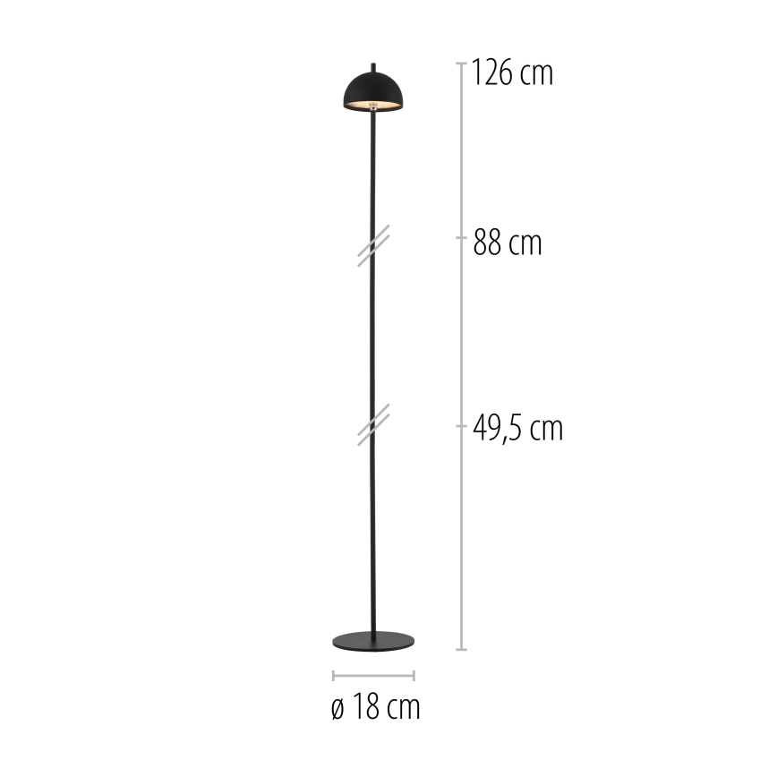 Schöner Wohnen 19245-18 - LED Stmívatelná dotyková nabíjecí venkovní stojací lampa BELLIS LED/2,5W/5V 2600 mAh IP54 černá