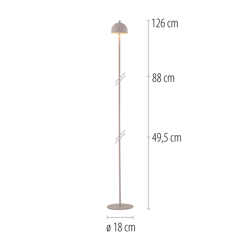 Schöner Wohnen 19245-39 - LED Stmívatelná dotyková nabíjecí venkovní stojací lampa BELLIS LED/2,5W/5V 2600 mAh IP54 šedá