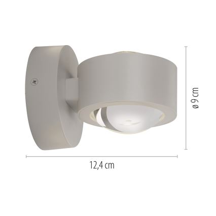 Schöner Wohnen 19331-39 - LED Nástěnné svítidlo CHIA 2xLED/2W/230V šedá