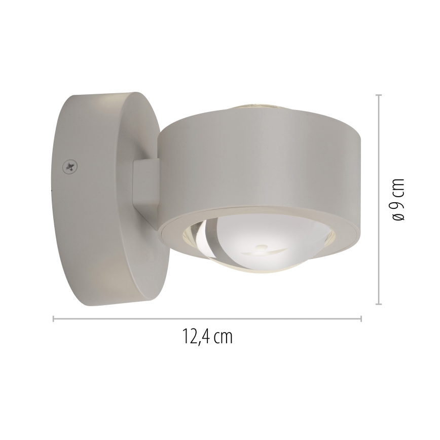 Schöner Wohnen 19331-39 - LED Nástěnné svítidlo CHIA 2xLED/2W/230V šedá