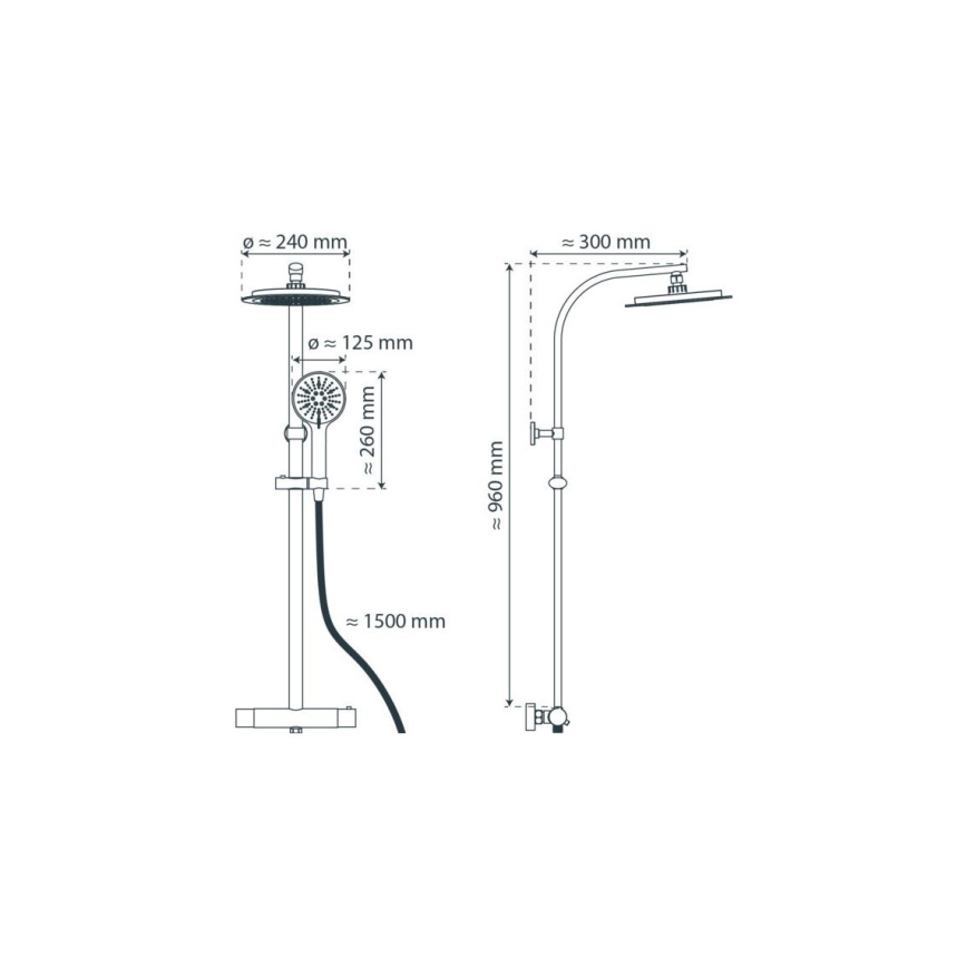 Schütte 60046 - Sprchová sada s termostatickou baterií MADURA FRESH lesklý chrom