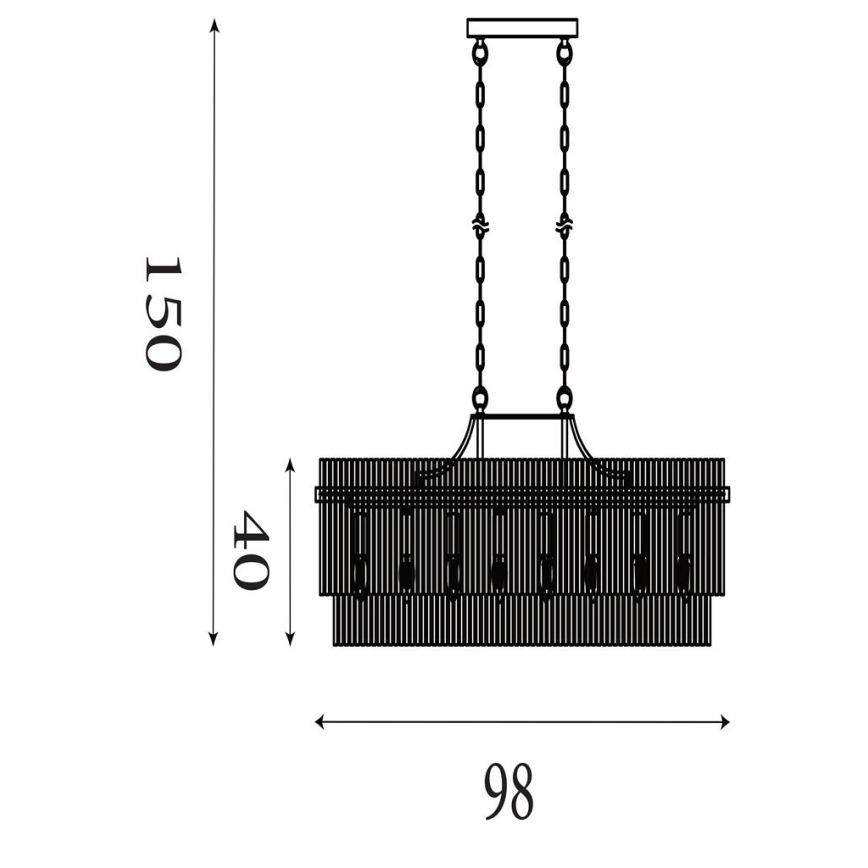 Searchlight - Lustr na řetězu LARA 8xE14/60W/230V