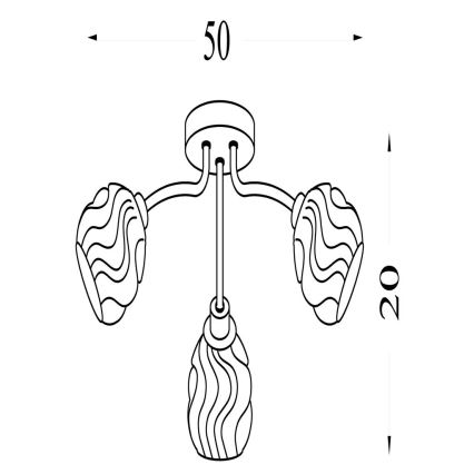 Searchlight - Přisazený lustr ASTRAL 3xG9/33W/230V zlatá