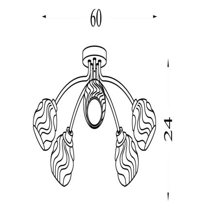 Searchlight - Přisazený lustr ASTRAL 5xG9/33W/230V zlatá