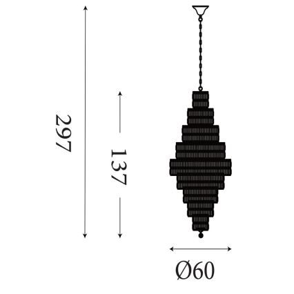 Searchlight - Lustr na řetězu EMPIRE 13xE14/60W/230V