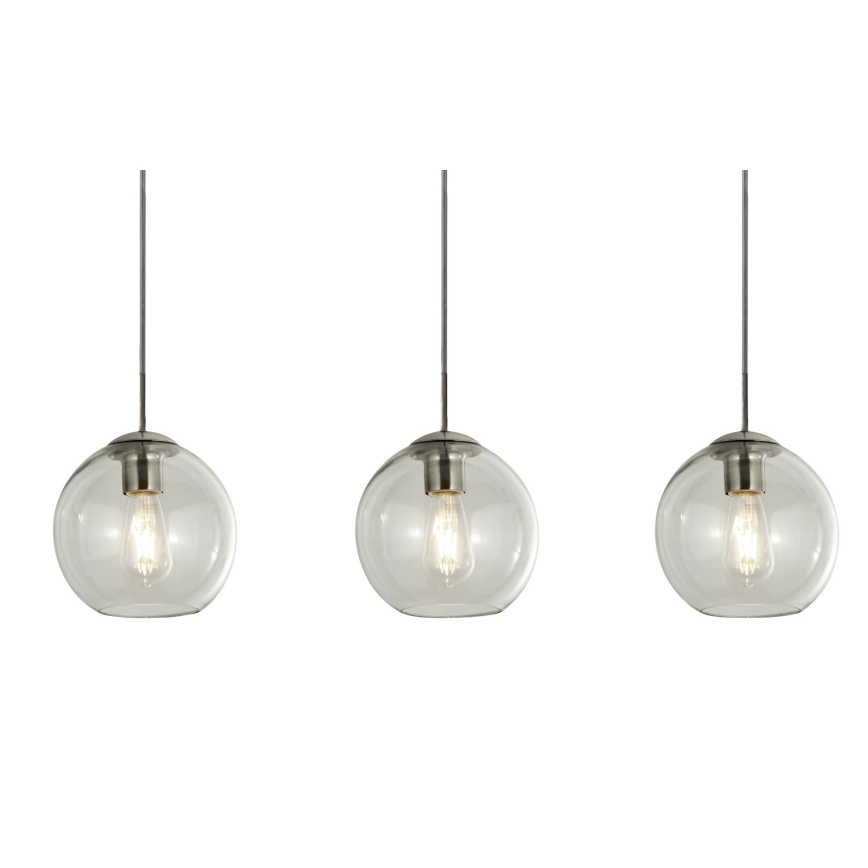Searchlight - Lustr na lanku PENDANT 3xE27/40W/230V matný chrom