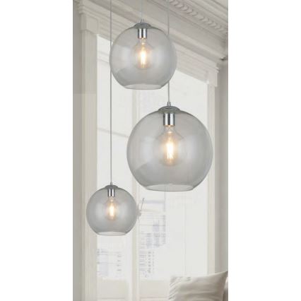 Searchlight - Lustr na lanku BALL 1xE27/60W/230V lesklý chrom