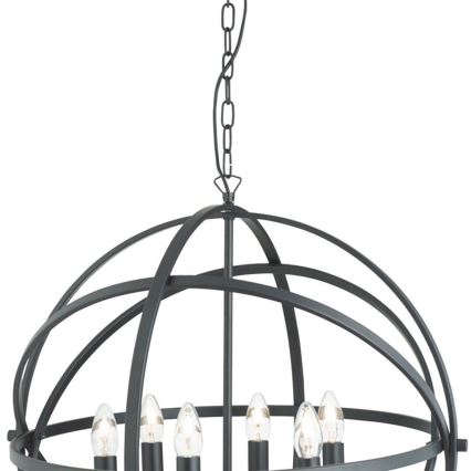 Searchlight - Lustr na řetězu ORBIT 6xE14/60W/230V černá