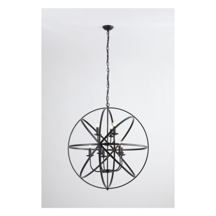 Searchlight - Lustr na řetězu ORBIT 8xE14/60W/230V černá