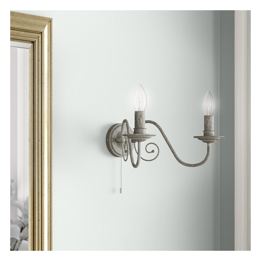 Searchlight - Nástěnné svítidlo GREYTHORNE 2xE14/40W/230V