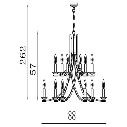 Searchlight - Lustr na řetězu ASCONA 12xE14/60W/230V