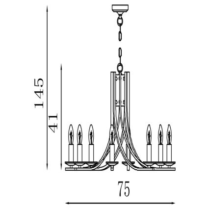 Searchlight - Lustr na řetězu ASCONA 8xE14/60W/230V