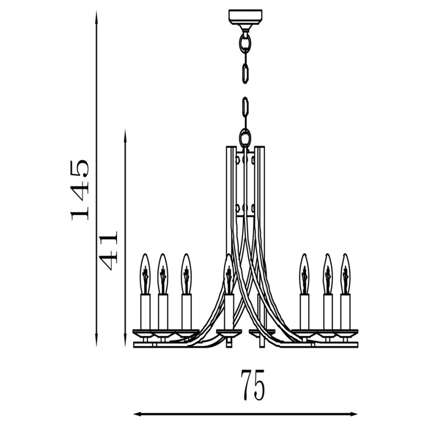 Searchlight - Lustr na řetězu ASCONA 8xE14/60W/230V