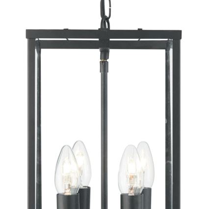 Searchlight - Lustr na řetězu LANTERN NOIR 4xE14/60W/230V