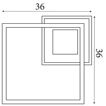 Searchlight - LED Stmívatelné stropní svítidlo QUADRATE LED/24W/230V 36x36 cm černá