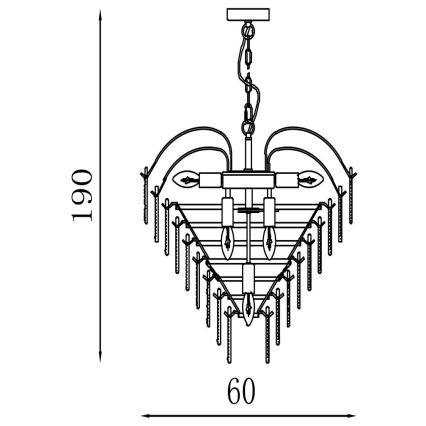 Searchlight - Lustr na řetězu FEATHER 10xE14/60W/230V
