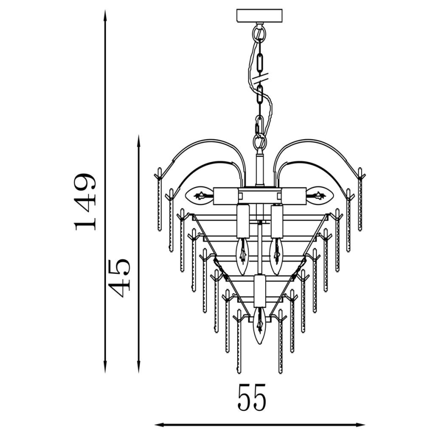 Searchlight - Lustr na řetězu FEATHER 6xE14/60W/230V