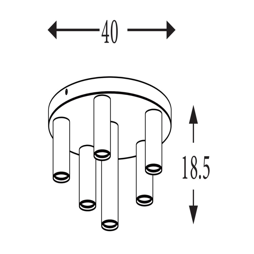 Searchlight - Stropní svítidlo TUBES 6xGU10/10W/230V pr. 40 cm