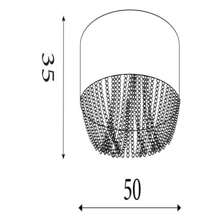 Searchlight - Stropní svítidlo BELLANO 5xG9/7W/230V pr. 50 cm šedá
