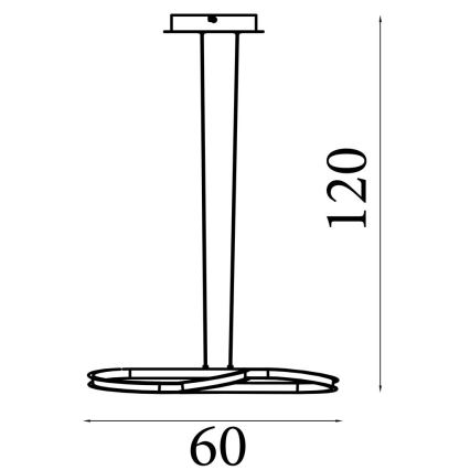 Searchlight - LED Stmívatelný lustr na lanku DOODLE LED/40W/230V mosaz