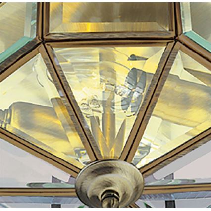 Searchlight - Stropní svítidlo FLUSH 2xE14/60W/230V mosaz