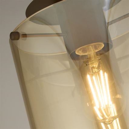 Searchlight - Stropní svítidlo SWEDEN 1xE27/60W/230V pr. 22 cm hnědá/kouřová