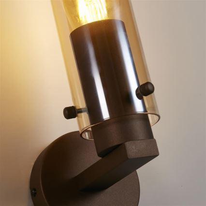 Searchlight - Nástěnné svítidlo SWEDEN 1xE27/60W/230V hnědá/kouřová