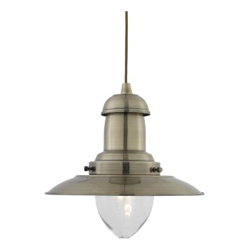Searchlight - Lustr na lanku FISHERMAN 1xE27/60W/230V mosaz
