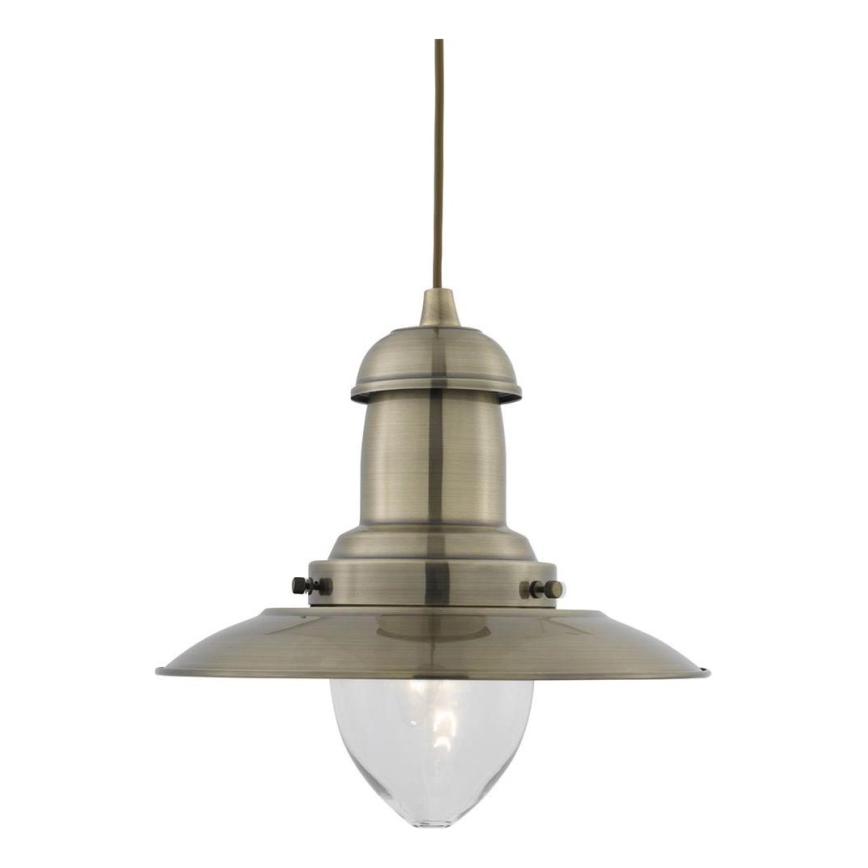 Searchlight - Lustr na lanku FISHERMAN 1xE27/60W/230V mosaz