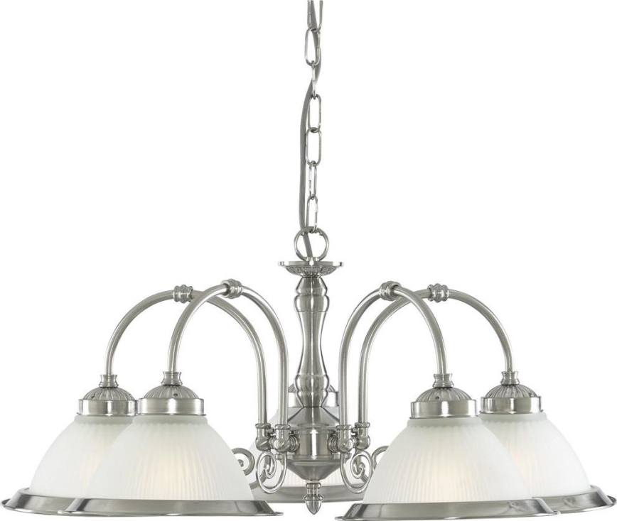 Searchlight - Lustr na řetězu AMERICAN DINER 5xE14/60W/230V lesklý chrom