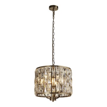 Searchlight - Lustr na řetězu BIJOU 3xE14/60W/230V pr. 38 cm mosaz