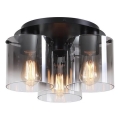 Searchlight - Stropní svítidlo SWEDEN 3xE27/60W/230V pr. 39 cm černá/kouřová