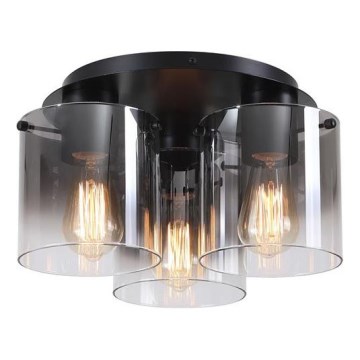 Searchlight - Stropní svítidlo SWEDEN 3xE27/60W/230V pr. 39 cm černá/kouřová