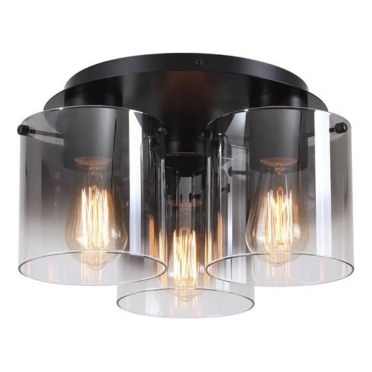 Searchlight - Stropní svítidlo SWEDEN 3xE27/60W/230V pr. 39 cm černá/kouřová