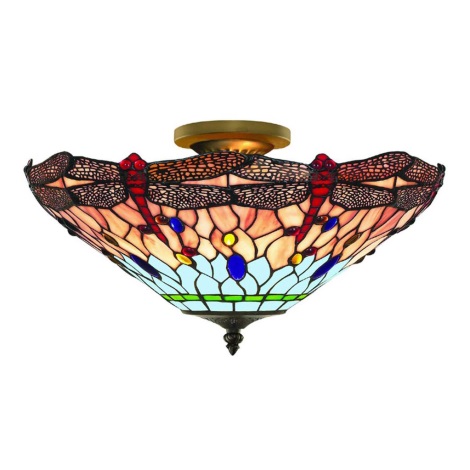 Searchlight - Tiffany přisazený lustr DRAGONFLY 3xE14/40W/230V