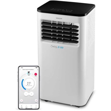 Sencor - Chytrá mobilní klimatizace 3v1 včetně kompletního příslušenství 1050W/230V 10000 BTU Wi-Fi + dálkové ovládání