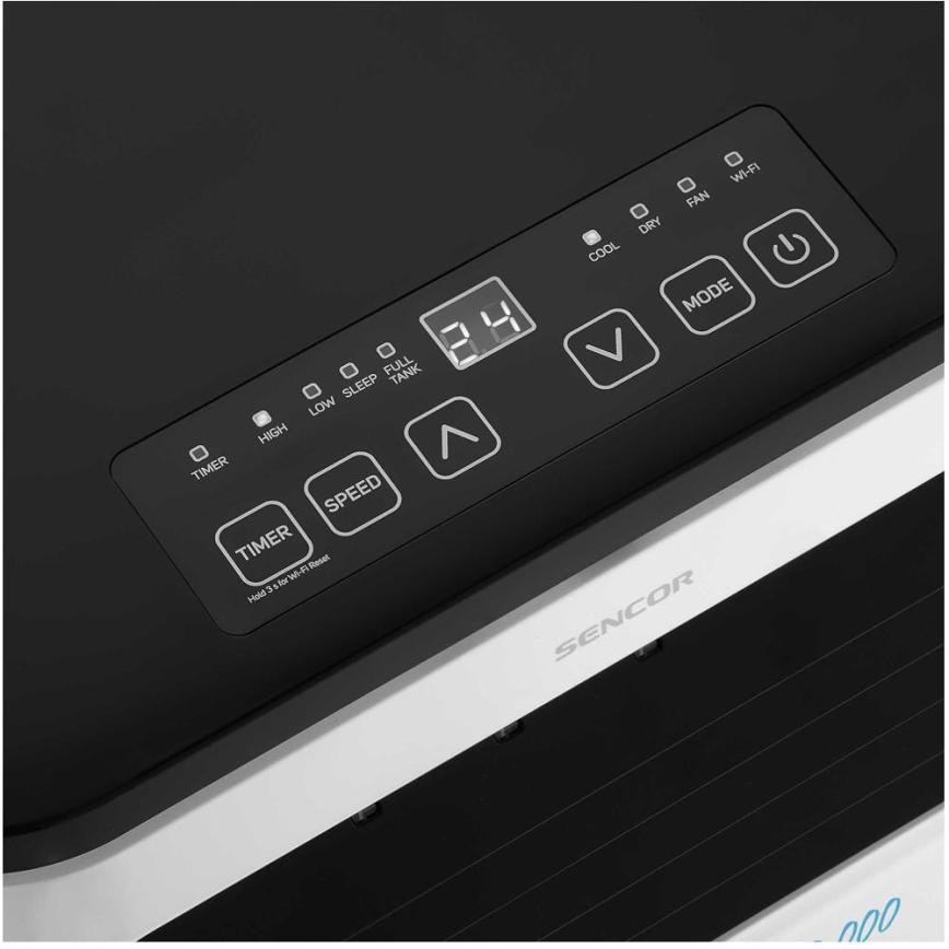 Sencor - Chytrá mobilní klimatizace 3v1 včetně kompletního příslušenství 1050W/230V 10000 BTU Wi-Fi + dálkové ovládání