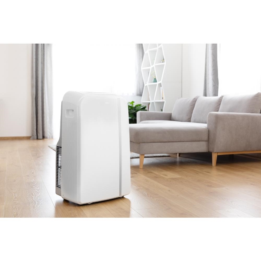 Sencor - Chytrá mobilní klimatizace 3v1 včetně kompletního příslušenství 1450W/230V 12000 BTU Wi-Fi bílá + dálkové ovládání
