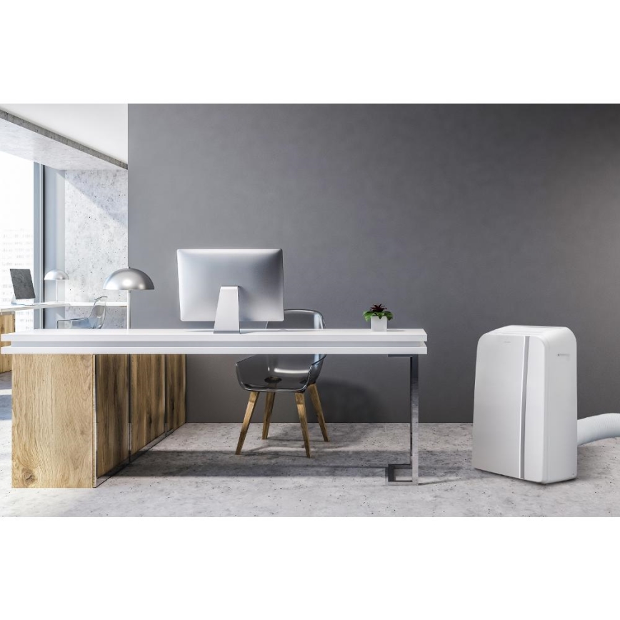 Sencor - Chytrá mobilní klimatizace 3v1 včetně kompletního příslušenství 1450W/230V 12000 BTU Wi-Fi bílá + dálkové ovládání