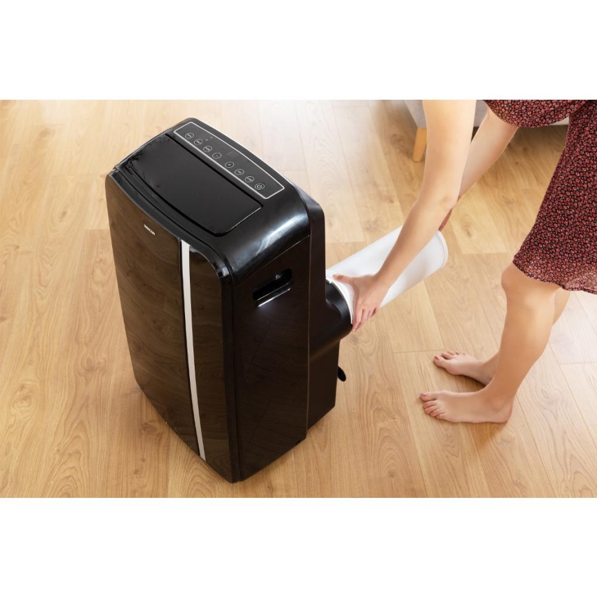 Sencor - Chytrá mobilní klimatizace 3v1 včetně kompletního příslušenství 1450W/230V 12000 BTU Wi-Fi černá + dálkové ovládání