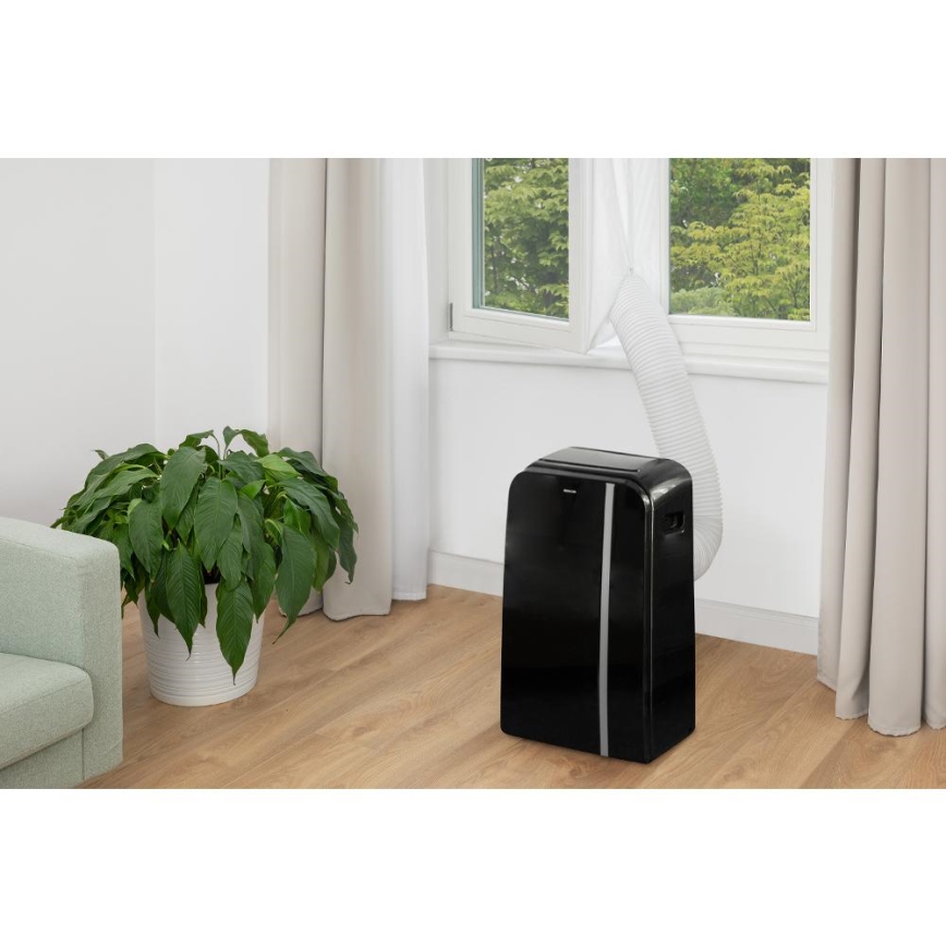 Sencor - Chytrá mobilní klimatizace 3v1 včetně kompletního příslušenství 1450W/230V 12000 BTU Wi-Fi černá + dálkové ovládání