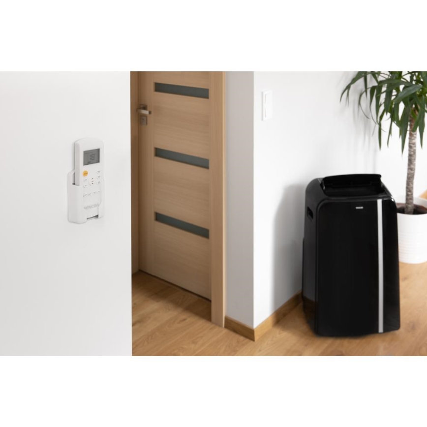 Sencor - Chytrá mobilní klimatizace 3v1 včetně kompletního příslušenství 1450W/230V 12000 BTU Wi-Fi černá + dálkové ovládání