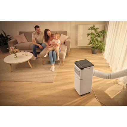 Sencor - Chytrá mobilní klimatizace 3v1 včetně kompletního příslušenství 760W/230V 7000 BTU Wi-Fi bílá + dálkové ovládání