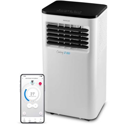 Sencor - Chytrá mobilní klimatizace 3v1 včetně kompletního příslušenství 805W/230V 8000 BTU Wi-Fi + dálkové ovládání