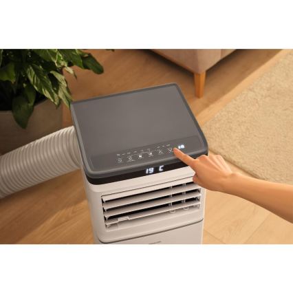 Sencor - Chytrá mobilní klimatizace 3v1 včetně kompletního příslušenství 815W/230V 8000 BTU Wi-Fi bílá + dálkové ovládání